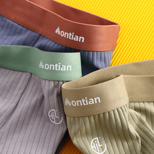 新款华杰龙夏季款内裤纯色棉中腰潮男男士透气平角裤四角裤衩子