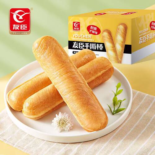 友臣手撕面包棒法式早餐营养代餐食品糕点心休闲零食儿童家庭解馋