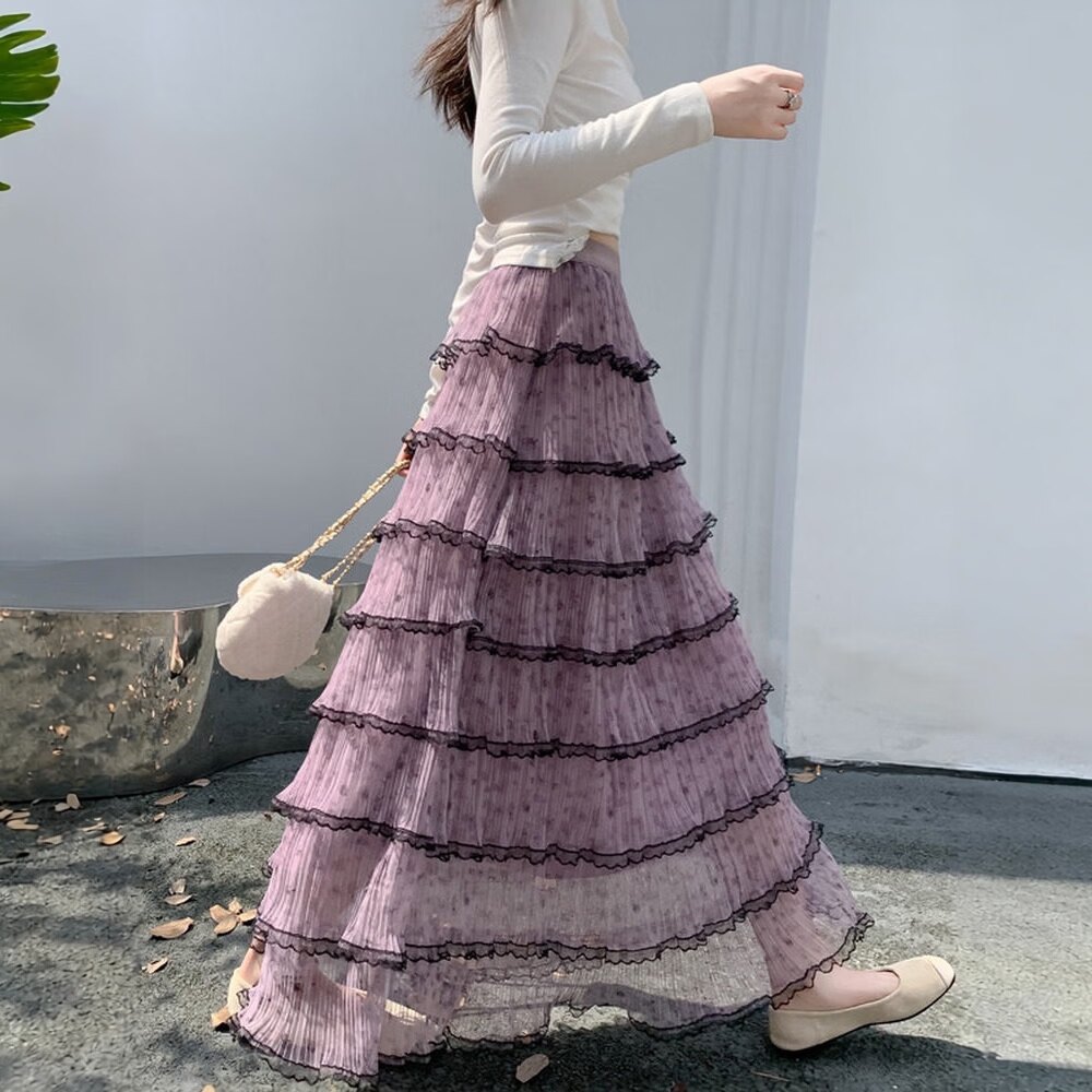 半身裙女网纱百搭显腿长长裙仙女