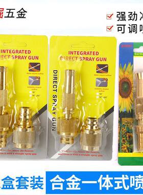 4分6分合金一体式喷枪水龙头镀铜园林浇花喷头压直插洗车水枪