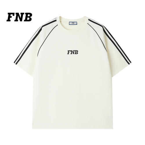美国FNB2026夏季新撞色条纹短袖T恤男美式宽松休闲运动风潮流上衣