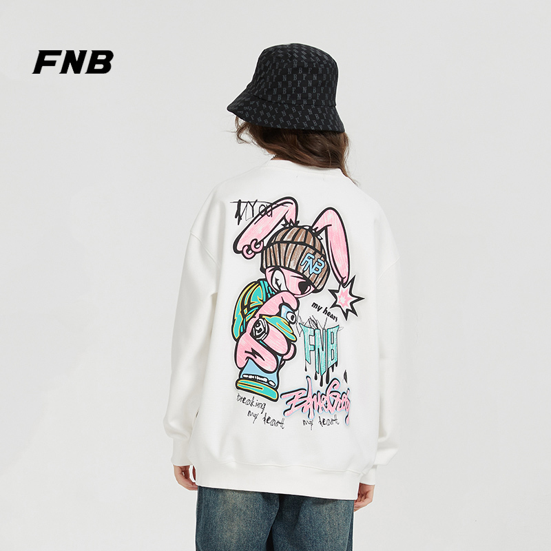 FNB重磅卫衣美式长袖刺绣印花兔子时尚高级穿搭上衣秋季痞帅风潮