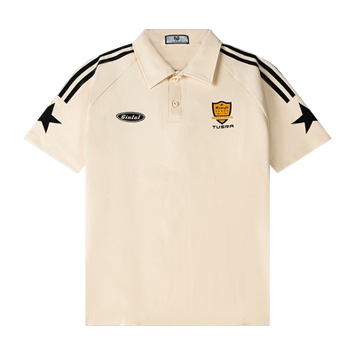 FNBFNB美式潮牌夏季薄款翻领POLO衫时尚徽章印花运动套装上衣男