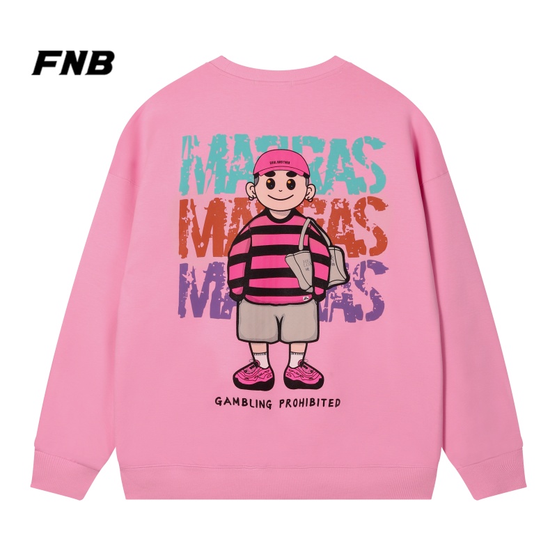 FNB潮牌秋冬男女无帽高街卫衣圆领宽松时尚运动卫衣长袖刺绣卫衣