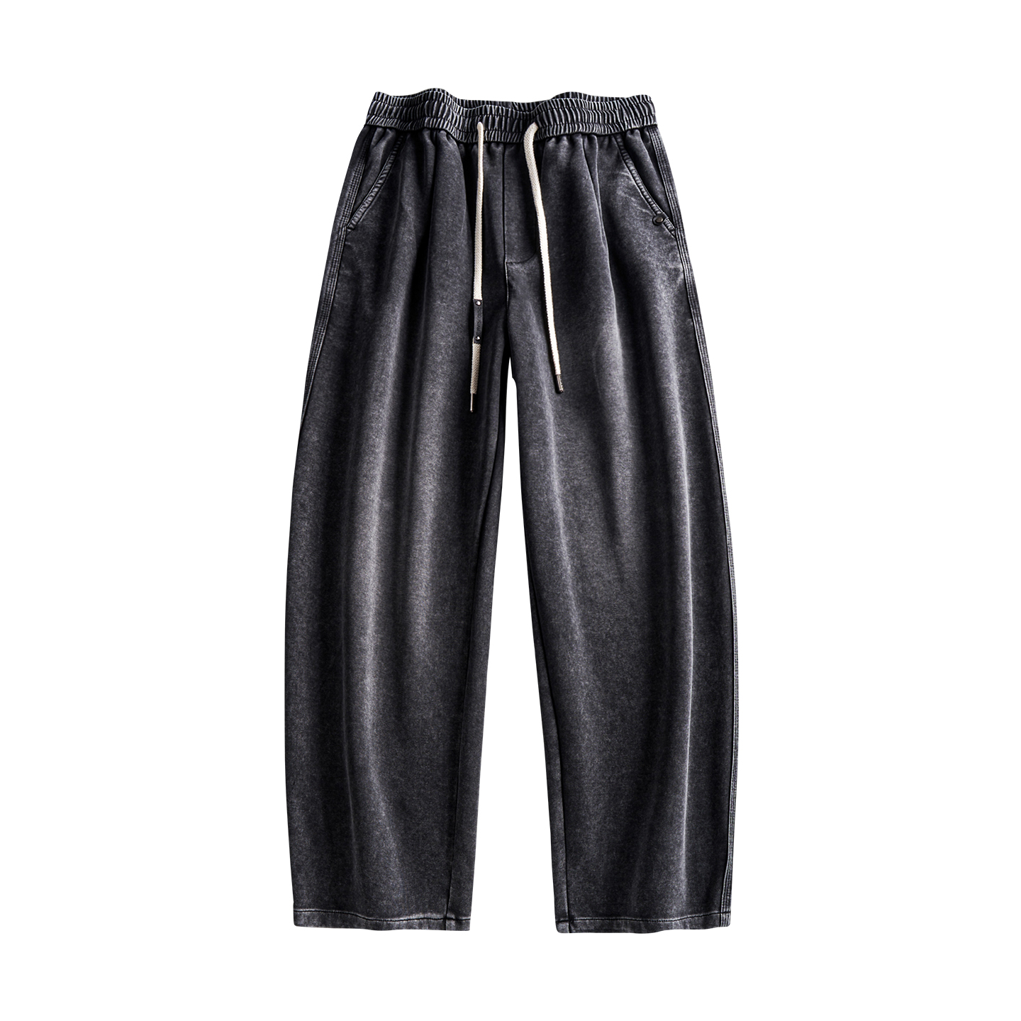 FNB美式潮牌【渐变质感】水洗磨白抽绳直筒休闲裤男女秋冬季长裤