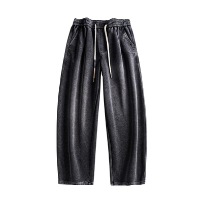 FNB美式潮牌【渐变质感】水洗磨白抽绳直筒休闲裤男女秋冬季长裤