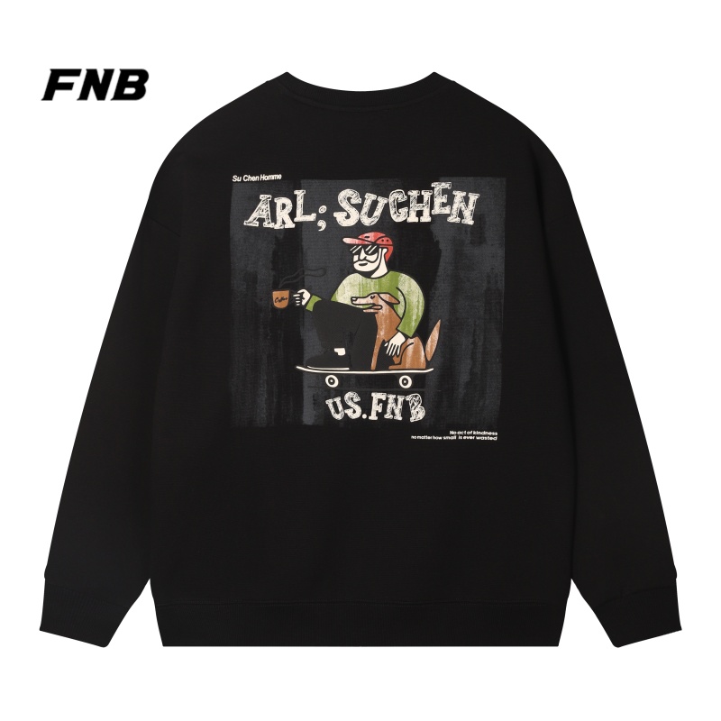 FNB潮牌秋冬男装无帽高街卫衣宽松潮流时尚运动卫衣长袖刺绣卫衣