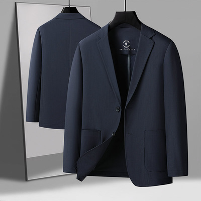 2025冰丝薄款防晒西服外套男夏季商务休闲西装简约纯色百搭单西潮