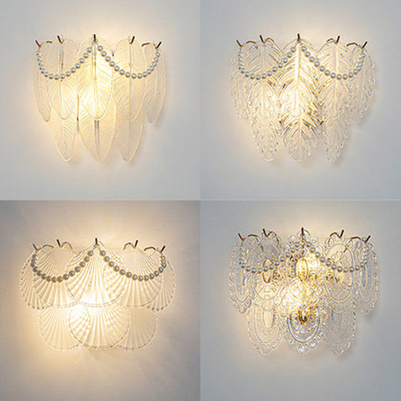 法式轻奢壁灯水晶玻璃卧室床头灯客厅过道走廊羽毛贝壳珍珠奶油风,鲜花速递/花卉仿真/绿植园艺,其它园艺用品,淘宝优惠券,粉丝福利购,淘宝优惠卷