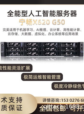 宁畅X620 G50服务器平台人工AI智能2U机架式双路大数据云存储主机