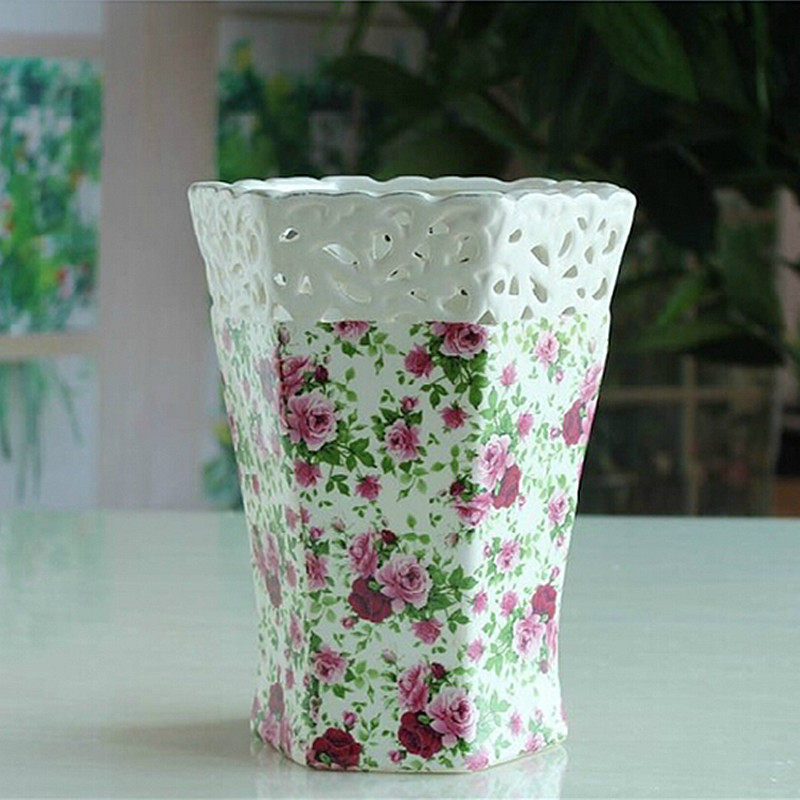 田园风高档镂空陶瓷白瓷花瓶桌面台面百搭中型花瓶摆件家居饰品,橡塑材料及制品,其他塑料制品,淘宝优惠券,粉丝福利购,淘宝优惠卷