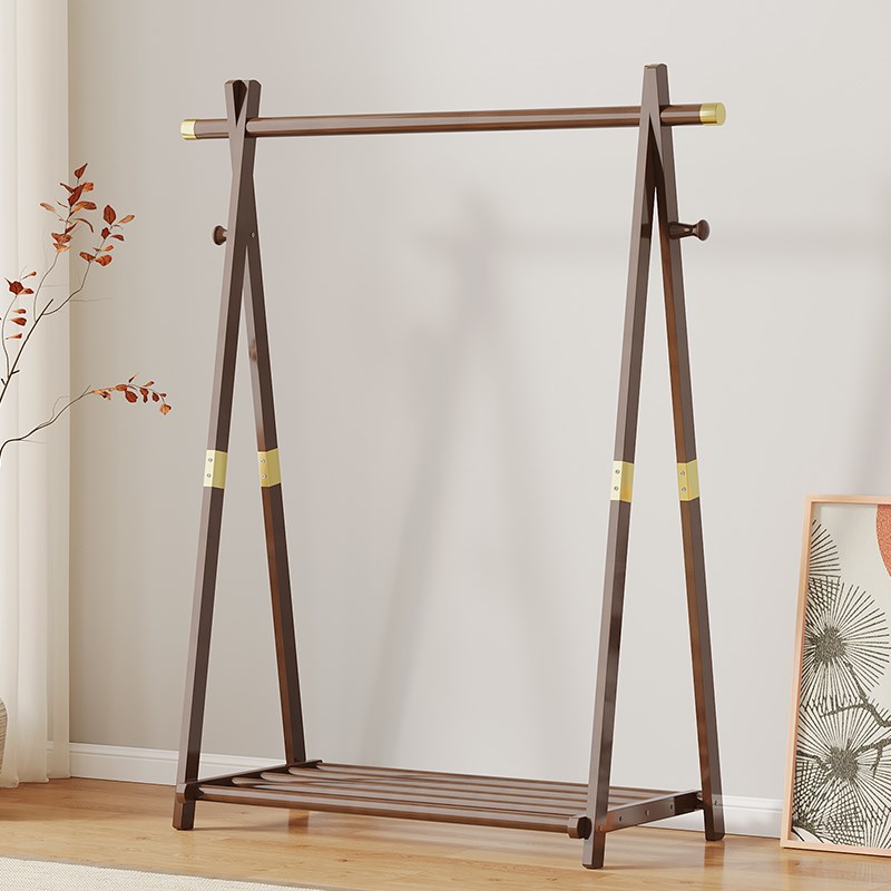 顶天立地置衣架加粗加厚简易落地卧室挂衣杆M折叠小型不占地衣帽