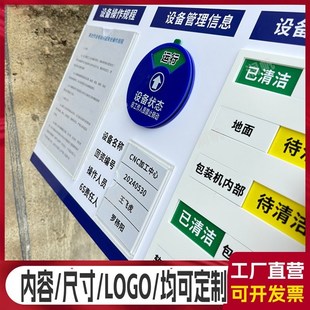 注塑机车间标识牌f生产看板x设备操作规程管理看板壁挂式宣传栏点