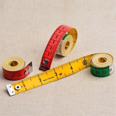 彩色钮扣皮尺英寸皮尺软r尺裁缝尺量衣尺测量三围腰围胸围尺子彩