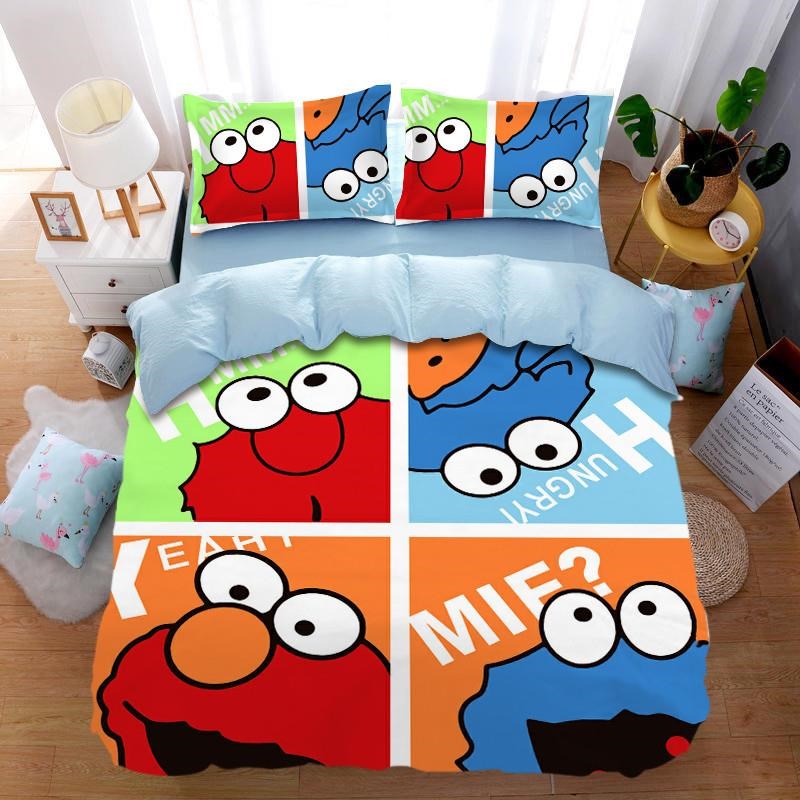 时尚卡通KAWS全棉四件套1.w8m床双人被套床单床笠芝麻街三件套40
