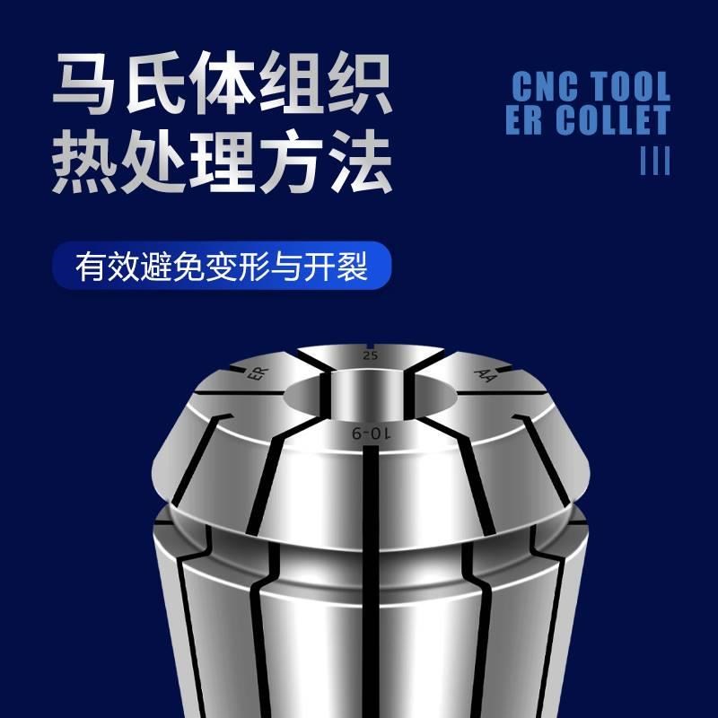 台湾刃威ER25筒夹雕刻机主轴弹性ERB 11 16夹具螺母高精度ER32夹