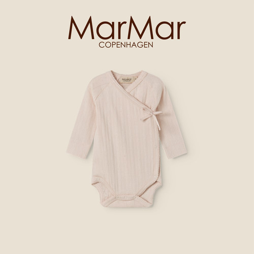 MarMar2026春夏新品婴儿系带长袖包屁衣宝宝三角哈衣爬爬服连体