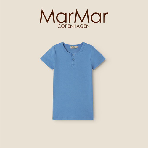 MarMar2026春夏新品儿童开扣短袖上衣T恤针织莫代尔打底上衣
