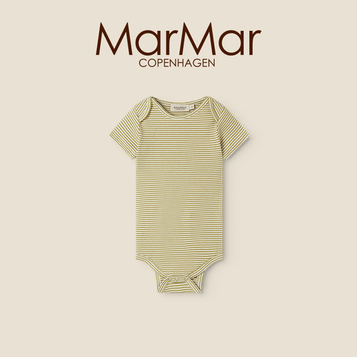 MarMar2026春夏新品婴儿信封领短袖包屁衣宝宝针织三角哈衣爬爬服
