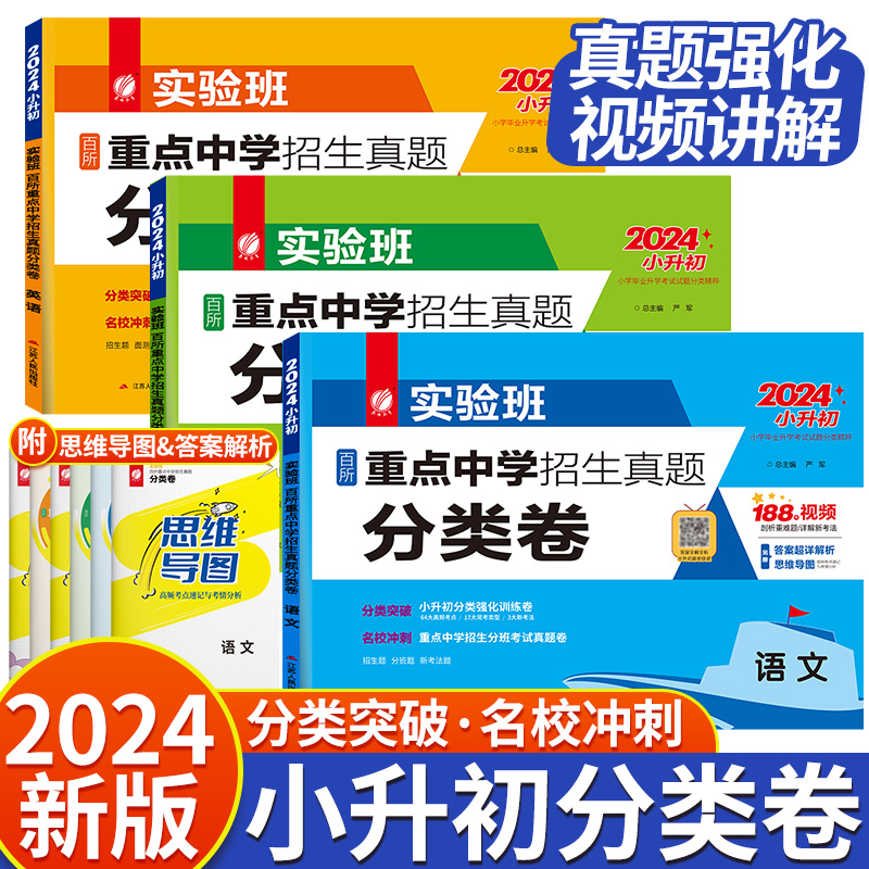 实验班小升初真题卷2024重点中学择校卷语文数学英语人教版试卷测试卷全套小学升初中六年级下册期末总复习名校冲刺模拟卷必刷真题