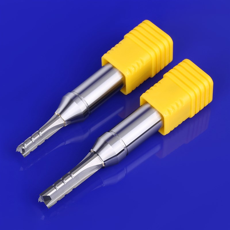 德锐TCT三刃开k料刀数控修边直刀镂铣刀雕刻机木工刀具1/2柄开槽