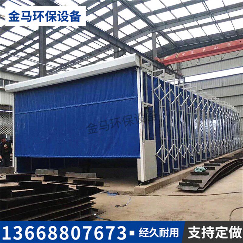 环保移动伸缩喷漆房磨房折叠房家具移动式喷漆房折叠收缩棚平米