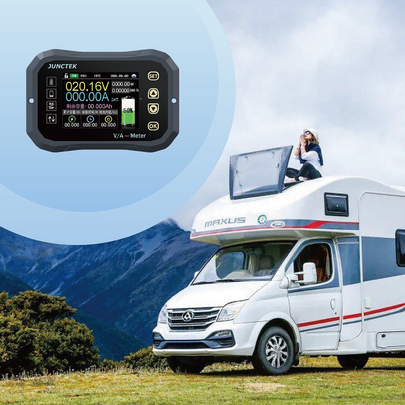 2022高精度库仑计电压电流表房车电动车电池电量显示器库伦电量计