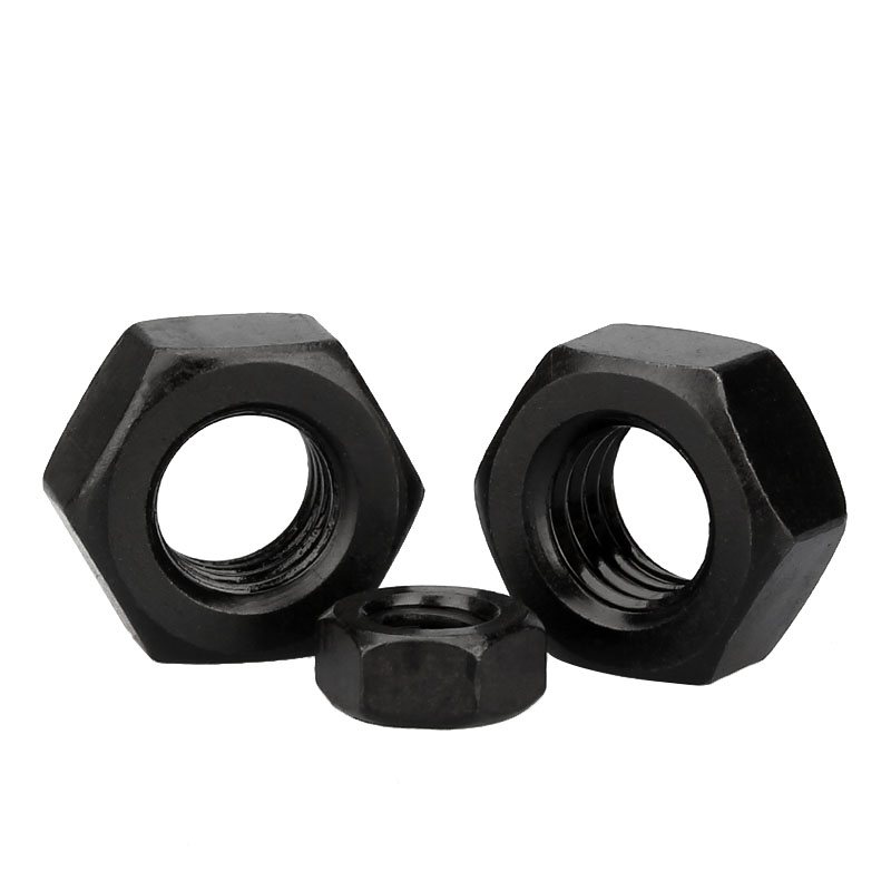 304黑色不锈钢六角螺母镀黑锌螺帽螺丝B母螺栓帽M2M3M4M5M6M8M12