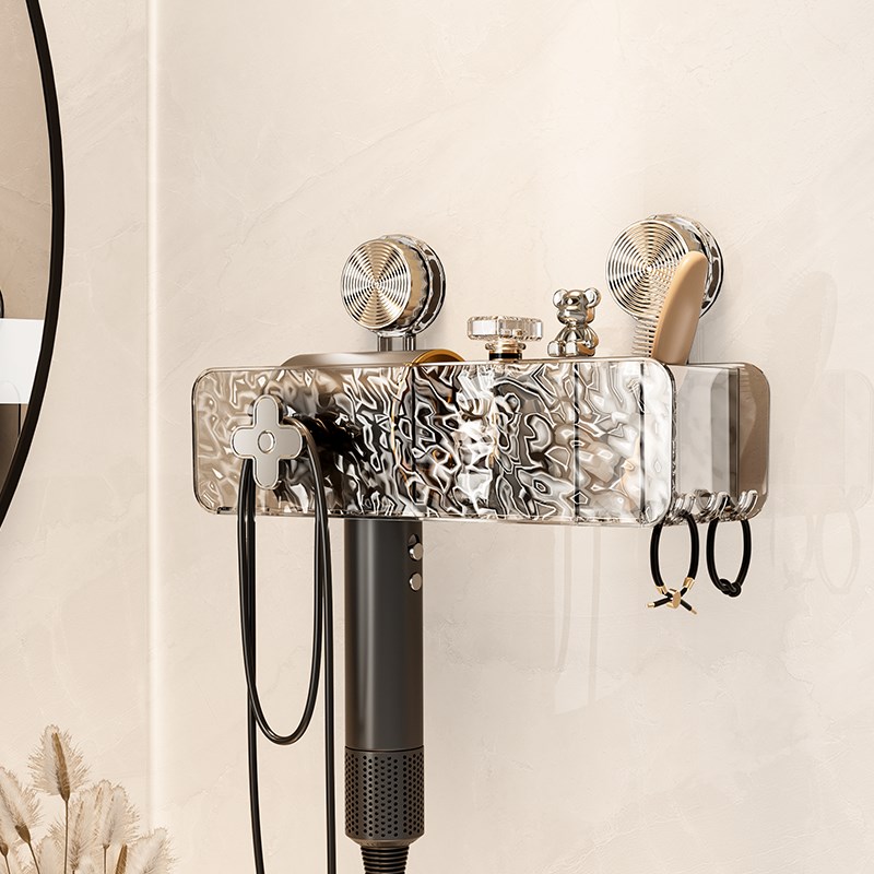 吹风机置物架免孔卫生间收纳吸盘电吹风挂架吹风筒支架浴室架子