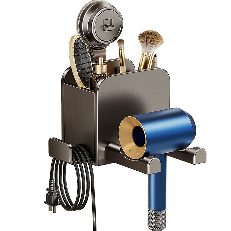 吹风机置物架免孔卫生间收纳吸盘电吹风挂架吹风筒支架浴室架子