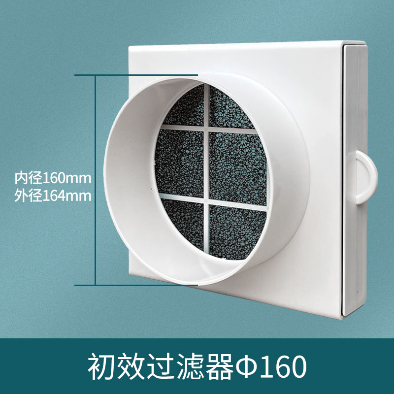 抽风机过滤网排气扇新风系统管道空气过滤器防蚊虫通风过滤净化箱