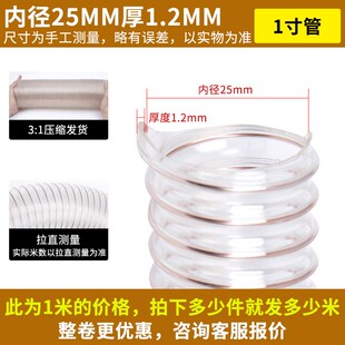 PU聚氨酯风管吸尘管镀铜钢丝软管伸缩透明排风管工业开料机收尘管
