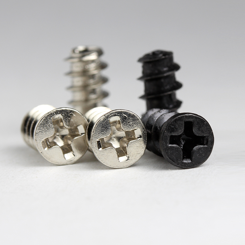 M5平头平尾粗牙自攻螺丝 电脑台式机箱风扇固定小螺丝钉. 银/黑色