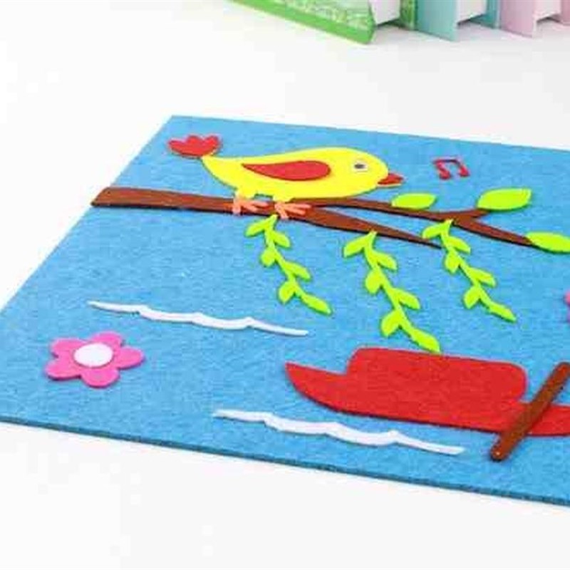 极速幼儿园春天儿童手工制作不织布绘本故事布艺贴S画自制diy材料