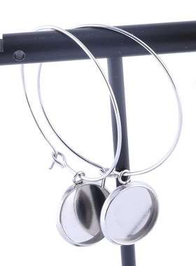 极速10pcs Rose Gold Circle Hoop EarriHng Base Blanks Fit 10m