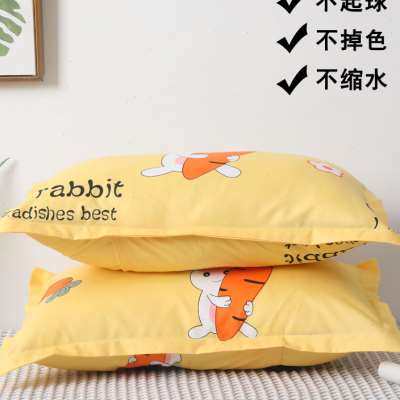 极速一对装家用枕头套成人简约枕套儿童卡通可爱48x74Ycm学生宿舍