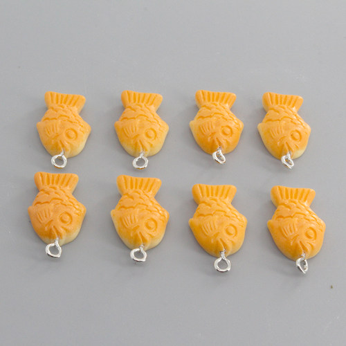 极速10pcs/pack Cute Firsh Cake Resin Flatback Charm Handmade