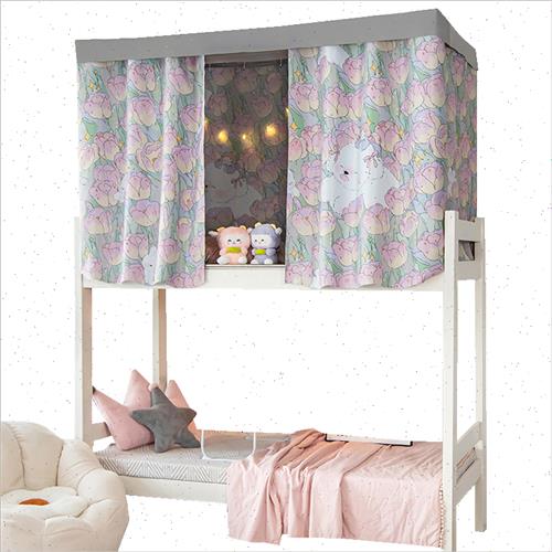 极速学生床帘宿舍下m铺遮光帘女上铺强遮光寝室围帘加厚带支架可