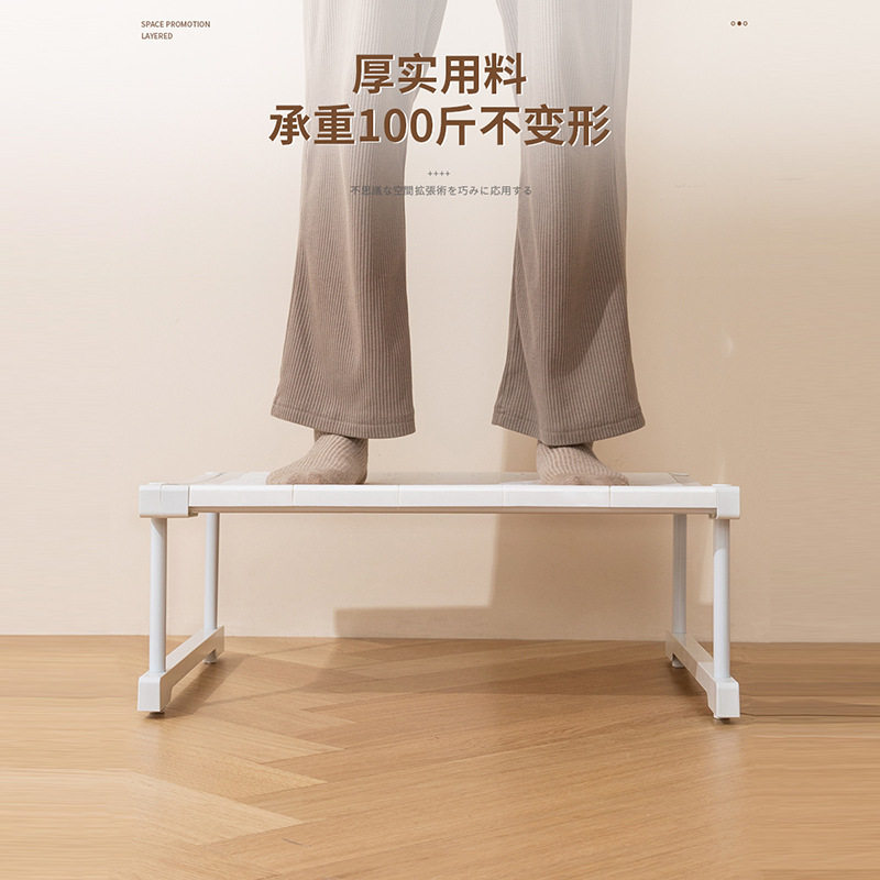 新品衣柜分层隔板可伸缩柜内收纳衣橱隔I断整理神器更衣柜置物架图片