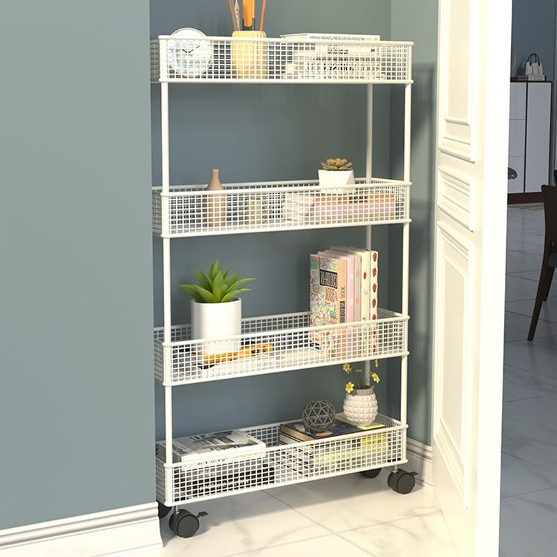 极速门后置物架收纳柜书架超薄极窄收纳架夹缝柜儿童卧Z室挂墙壁