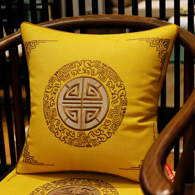 极速新中式靠垫抱枕套古典客厅沙发腰枕床K头大靠包简约靠枕办公