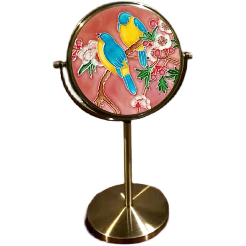 极速文化创意化妆镜m立体浮雕台式镜可以360度旋转桌面摆件电视柜