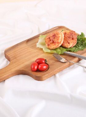 极速Acacia woojd fast food tray with handle pizza tray fruit