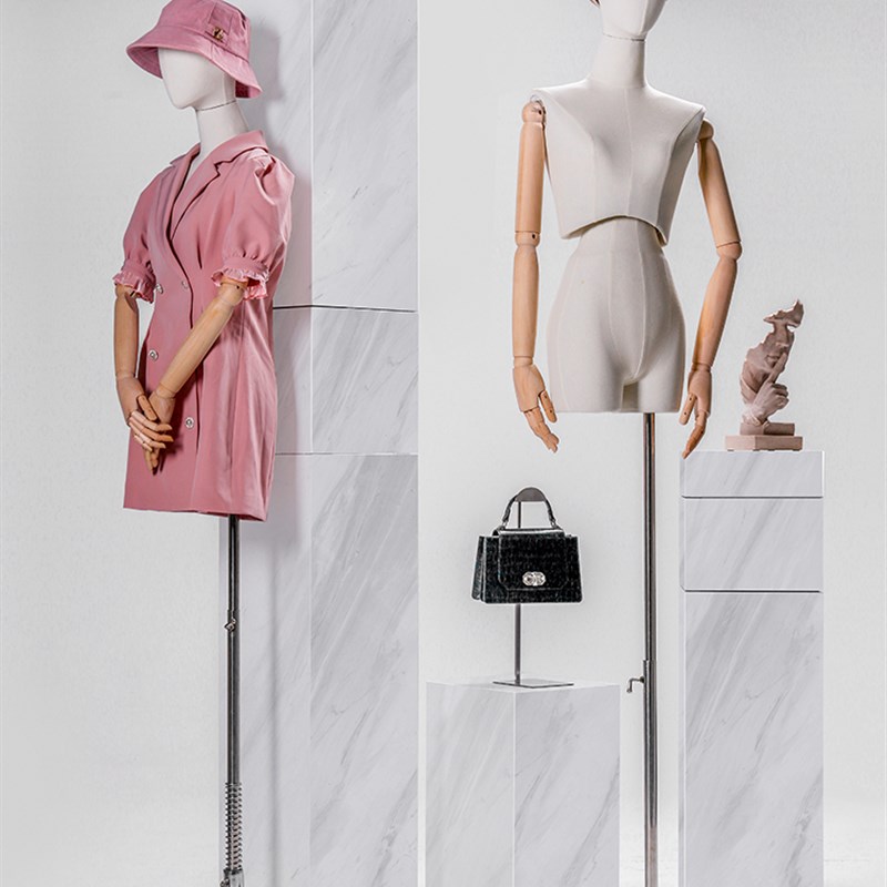 极速雨嘉 服装店模特鞋包橱窗展示台陈J列道具中岛架流水台大理石