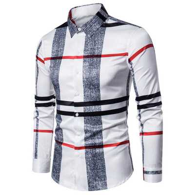 新品6XL 2022 Businesps Casual Plaid Shirt Mens Formal Workw