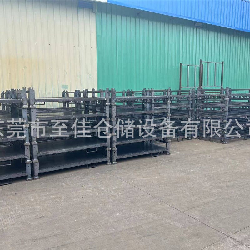 极速金属布料架重型摺叠堆垛架物流周转I箱可拆轮胎阁楼货架仓储