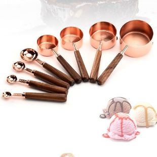 极速4Pcsc/Set Rose Gold Kitchen Baking Measuring Cups Stainl