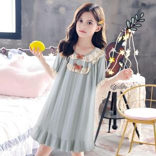 极速女童a睡裙夏款仙气连身睡裙全棉儿童公主风宝宝夏季女孩薄款