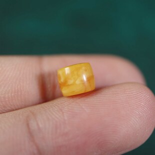 文玩佛珠手串琥珀蜜蜡di 极速8mm天然保真鸡油p黄蜜蜡桶珠配珠藏式