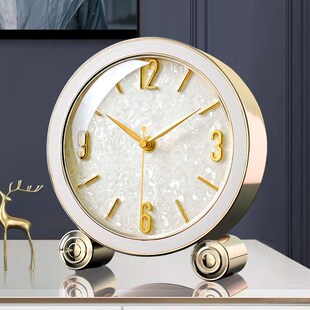 高V端创意摆放式 静音时钟摆件2024新款 轻奢座钟客厅桌面台式 新品